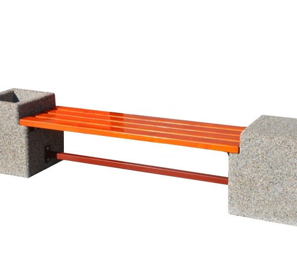Ławka parkowa betonowa kostka 77425 (ławki miejskie id: 338)
