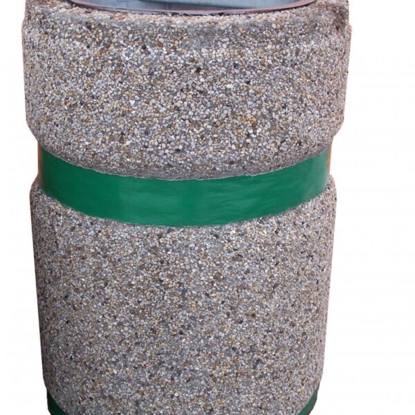 KOSZ BETONOWY 40L Z PASEM MALOWANYM 77112 (kosze parkowe)