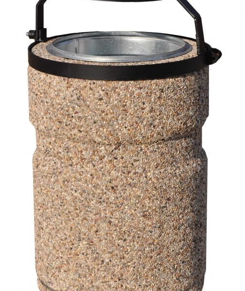 KOSZ BETONOWY 40L Z PASEM I DASZKIEM 77138 (kosze parkowe)