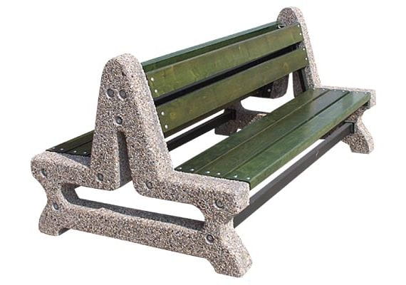 Ławka parkowa betonowa Miejska - Podwójna 77406 (ławki miejskie id: 195)