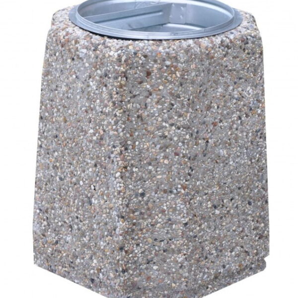 KOSZ BETONOWY 40L KWADRATOWY Z WCIĘCIAMI 77153 (kosze parkowe)