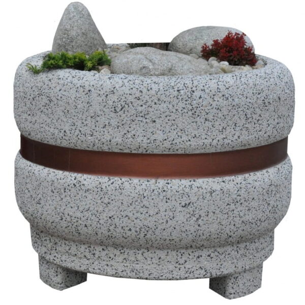 Donica betonowa okrą
gła śr.100 wys.80cm z pasem 77266 (donice parkowe id: 327)